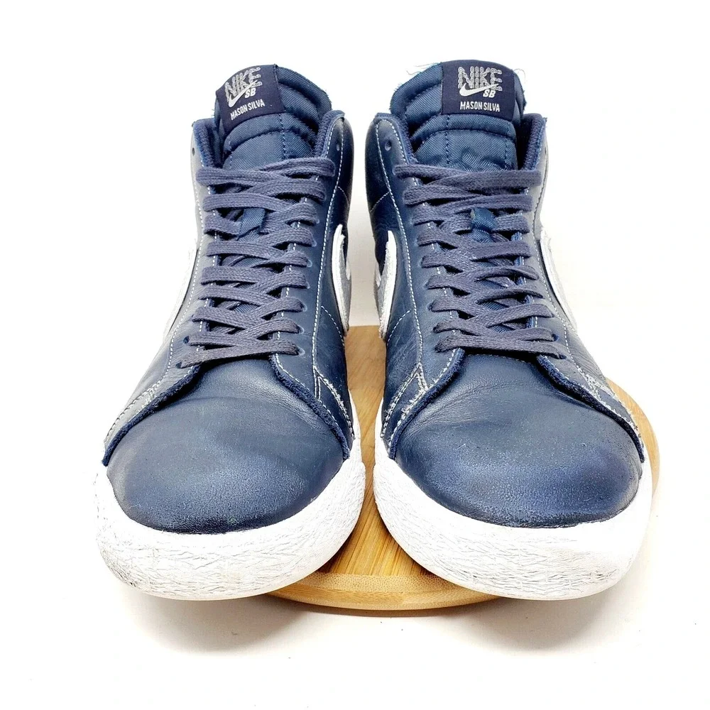 Nike‎ Blazer Mid Shoes Mens 11 Mason Silva Dark Blue Lace Up Sneakers